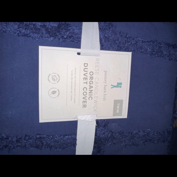 pottery barn kids reese candlewick organic duvet cover and pillow - Picture 2 of 4